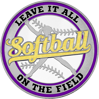 Gold "Softball" with Purple Outer Circular Borders